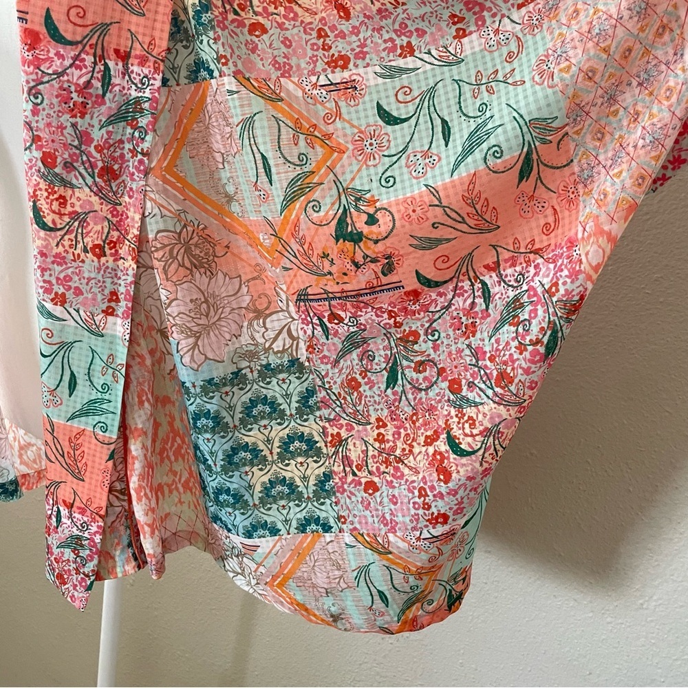 World Market Floral Kimono Cardigan Women’s One Size Patchwork Boho Oversized - Picture 5 of 14